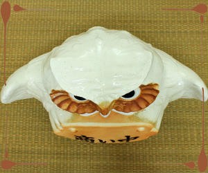 ポイント5倍][名入れ]信楽焼 表札 羽 フクロウ 照明 置物 8号(4色展開