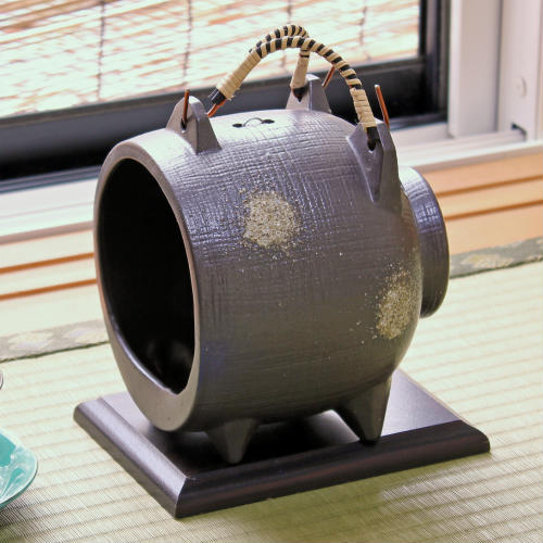 信楽焼 蚊取り 線香入れ コゲ ブタ 蚊遣り器 器具付 おしゃれ ぶた 豚