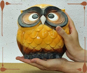信楽焼　ふくろう　置き物照明　大 信楽焼 ふくろう 置き物照明 大 （フクロウ 置物 PA（大）陶製）