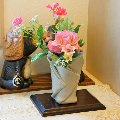 信楽焼 一輪挿し 白釉 折包 小さい 花瓶 陶器 おしゃれ 花入 花びん