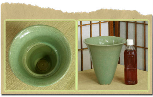 信楽焼 花器 青磁 貫入 立花 陶器 花瓶 生け花 和風 華道 池坊 生花用