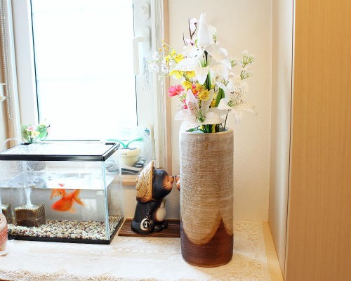 信楽焼 花瓶 白釉 掛合わせ おしゃれ 一輪挿し 花入 陶器 花びん 花器