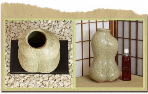 信楽焼 花器 淡釉 瓢箪型 在庫数限り 陶器 花瓶 生け花 和風 華道 池坊