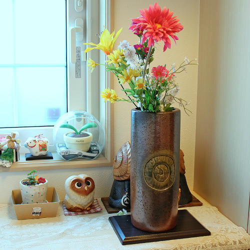 信楽焼 花瓶 花入れ 変形 高さ３１cm-