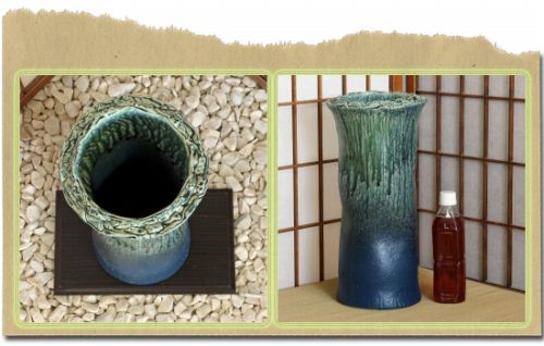 信楽焼 花器 ビードロ 筒型 在庫数限り 陶器 花瓶 生け花 和風 華道