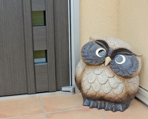 ポイント8倍]信楽焼 フクロウ 置物 粉引 首かしげ 14号 ふくろう