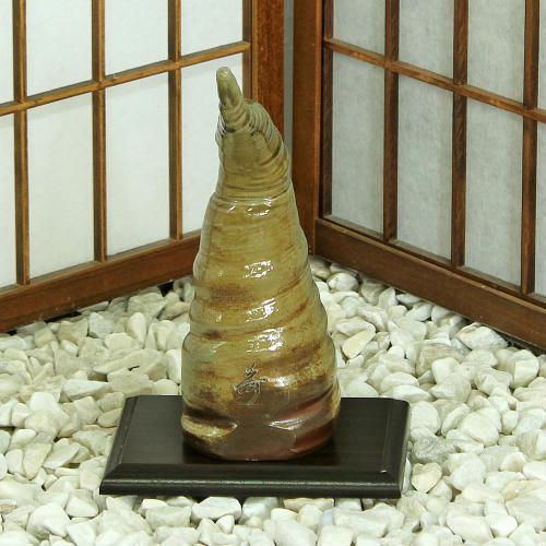 1点物 愛知 常滑焼 花器 緋色 ねじり 池坊 生け花 和風 洋風 華道 水盤