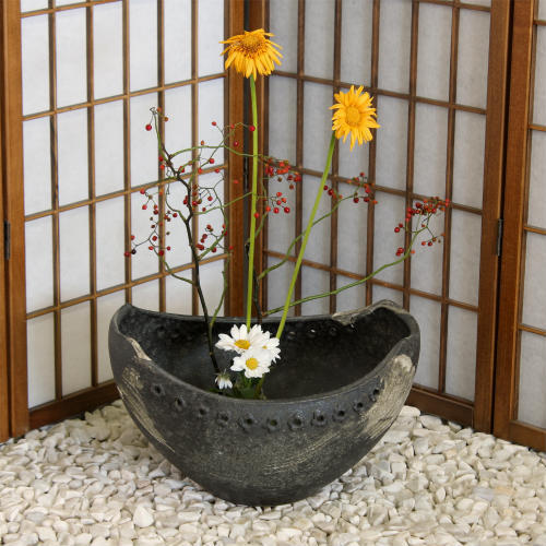 在庫数限り 信楽焼 花器 窯肌 ガラス流し 陶器 花瓶 生け花 和風 華道