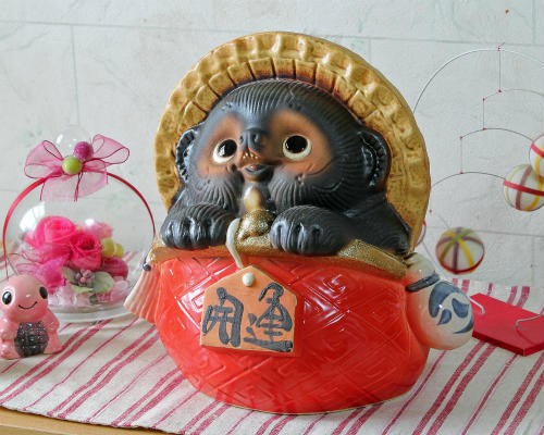 専用　信楽タヌキ置物 信楽焼 たぬき 置物 高さ43cm 陶器 13号古信楽福ひねりタヌキ ta