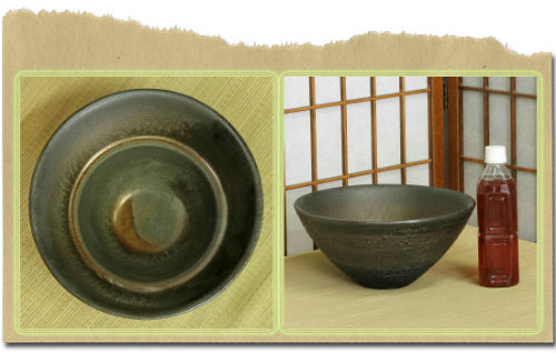 信楽焼 花器 金彩 松皮 深型 立花 陶器 花瓶 生け花 和風 華道 池坊