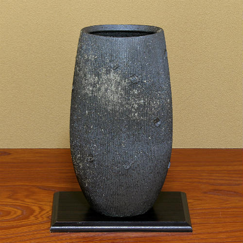 印象のデザイン 信楽焼 花瓶 花入れ 変形大壷 直径４０cm 花瓶