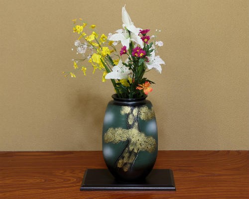 Amazon｜信楽焼 へちもん 花瓶 フラワーベース 大きい 縦長 黒