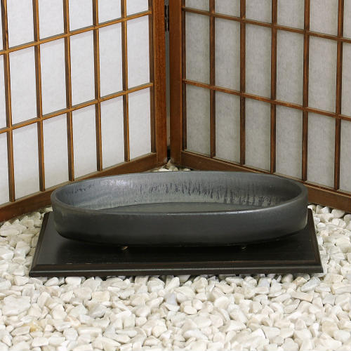 信楽焼 花器 いぶし 小判 コンポート 在庫数限り 陶器 花瓶 生け花