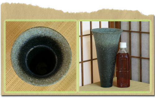 信楽焼 花器 石肌 長 立花 陶器 花瓶 生け花 和風 華道 池坊 生花用 手