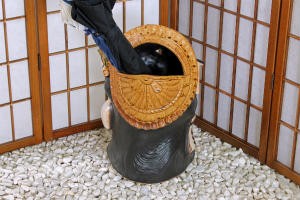 ポイント5倍][名入れ]信楽焼 狸 傘立て 表札 たぬきの傘たて 13号