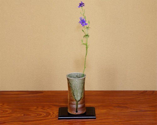 信楽焼 花瓶 尊式 茶 おしゃれ 一輪挿し 花入 陶器 花びん 花器