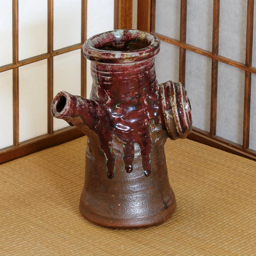 信楽焼 花瓶 南蛮 土瓶型 おしゃれ 一輪挿し 花入 陶器 花びん 花器