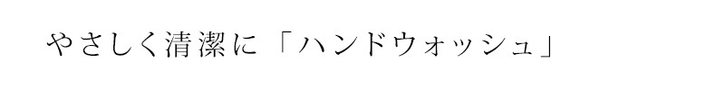 やさしく清潔に「ハンドウォッシュ」