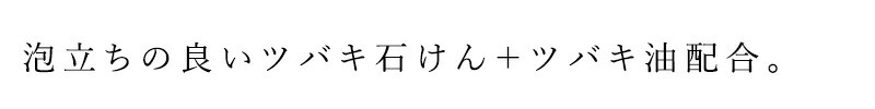 泡立ちの良い石けん＋ツバキ油配合。
