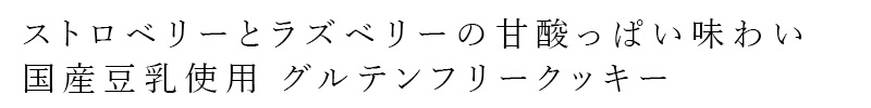 ストロベリーとラズベリーの甘酸っぱい味わい 国産豆乳使用、グルテンフリークッキー