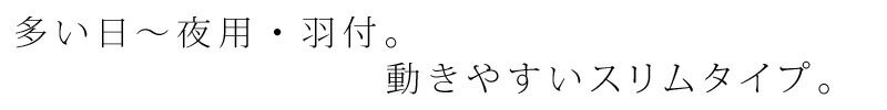 多い日〜夜用・羽付。動きやすいスリムタイプ。