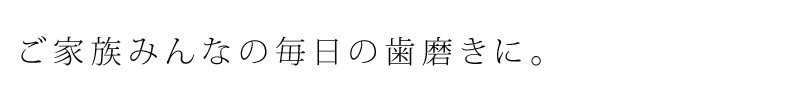 ご家族みんなの毎日の歯磨きに。