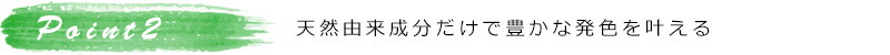 天然成分だけで豊かな発色を叶える