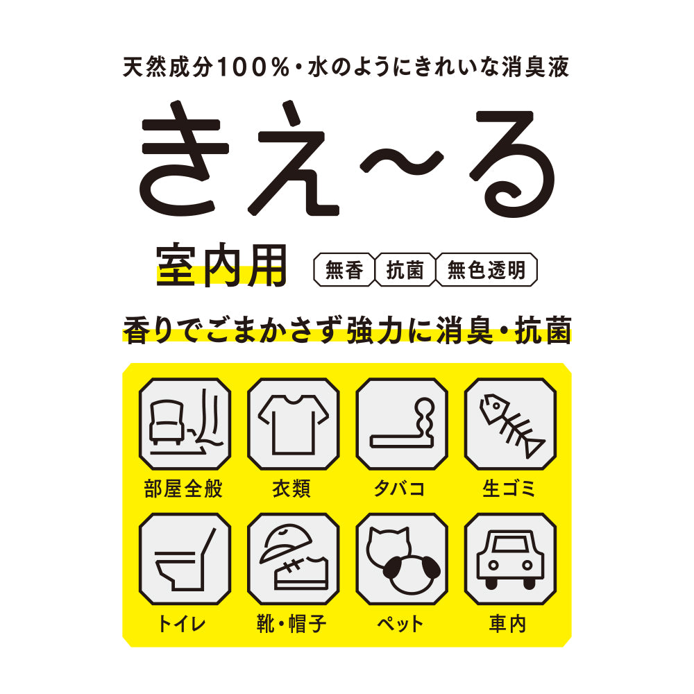 香りでごまかさず強力に消臭・抗菌