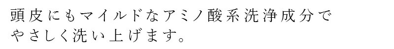 頭皮にもマイルドなアミノ酸系洗浄成分でやさしく洗い上げます。