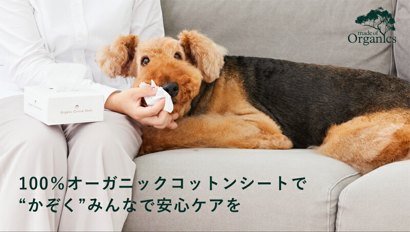 made of Organics for Dog　オーガニック コットンシート＜80枚入り＞