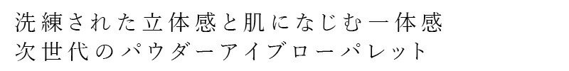 洗練された立体感と肌になじむ一体感 次世代のパウダーアイブローパレット