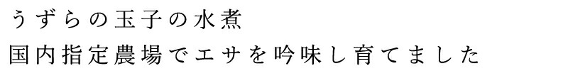 うずらの玉子の水煮、国内指定農場でエサを吟味して育てました。