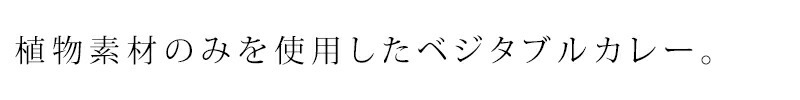 植物素材のみを使用したベジタブルカレー