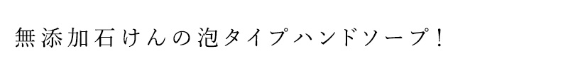 無添加石けんの泡タイプハンドソープ!