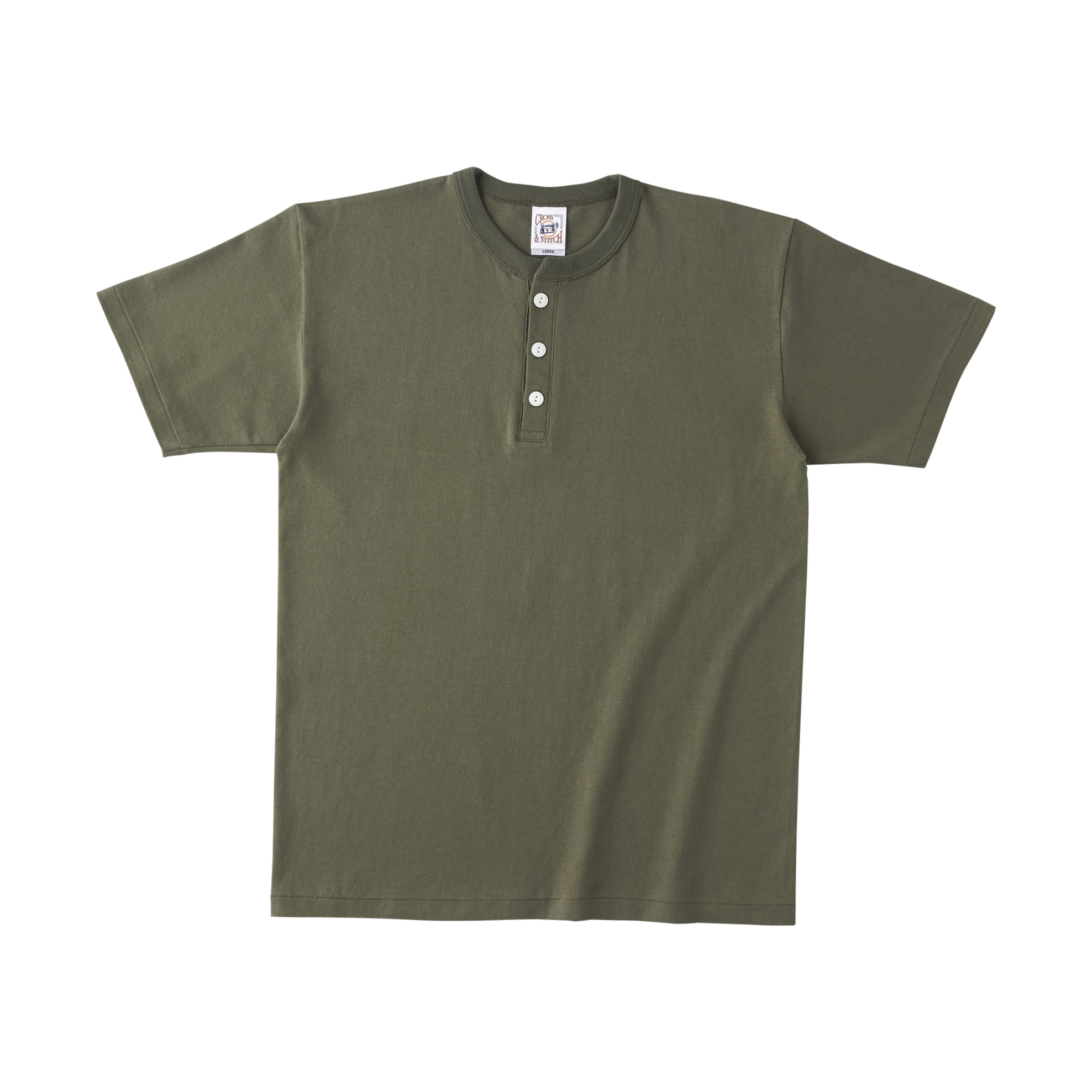 ヘンリーネック メンズ tシャツ 半袖 無地 厚手 丸首 大きいサイズ  ボタン レディース  6.2オンス ( CROSS＆STITCH / クロス＆ステッチ ) OE1120 | CROSS & STITCH | 08