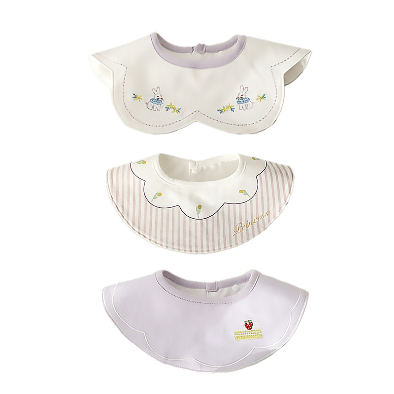 ベビー スタイ よだれかけ 360度回転 3枚セット ビブ お食い初め