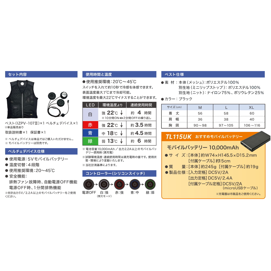 I'Z FRONTIER I'Z (アイズフロンティア) ペルチェベストセット
