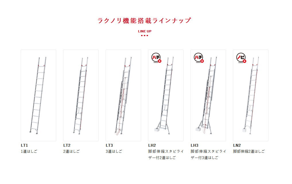 長谷川工業 2連はしご ラクノリ LT2-59a 全長：5.83m 縮長：3.48m 質量