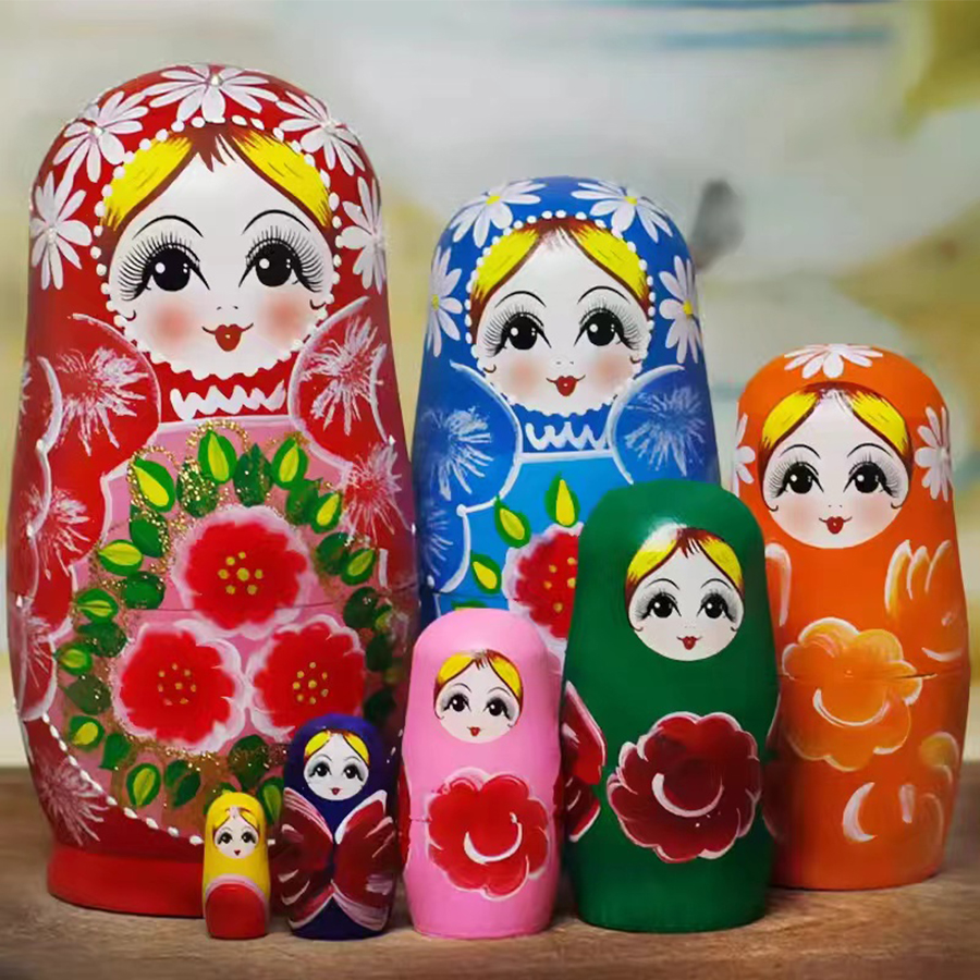 ロシア雑貨店マリンカ / 下絵付きマトリョーシカ mtrl-basic-5p