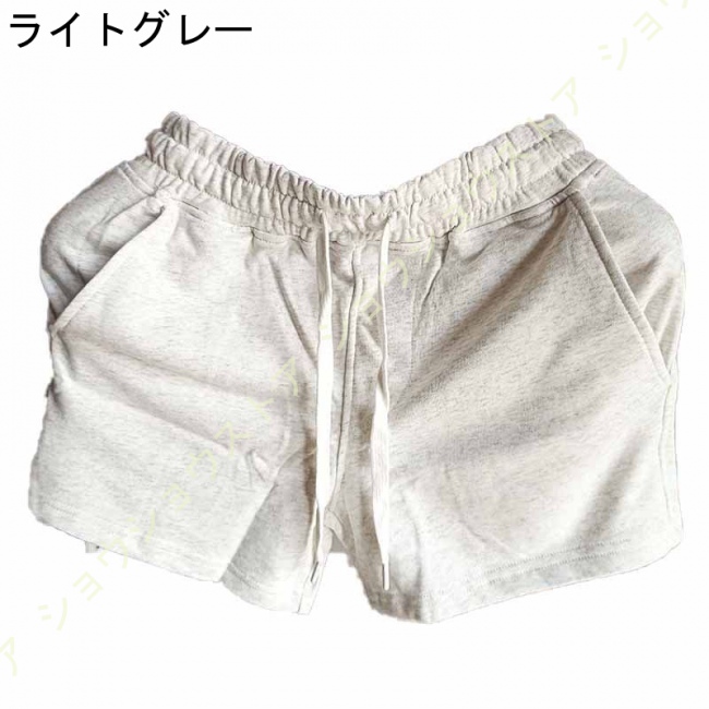 ショートパンツ メンズ 膝上 短め 無地 グレー 黒 緑 春夏