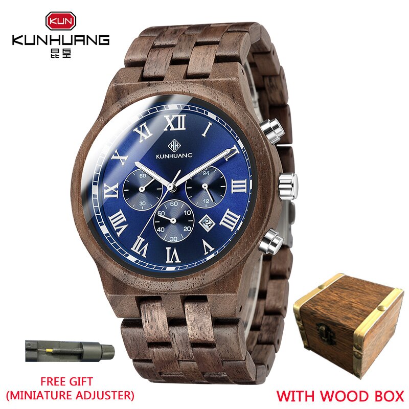 腕時計 メンズ 木製 40代 20代 Kunhuang おしゃれ 安い 防水｜mumumu-yh｜09