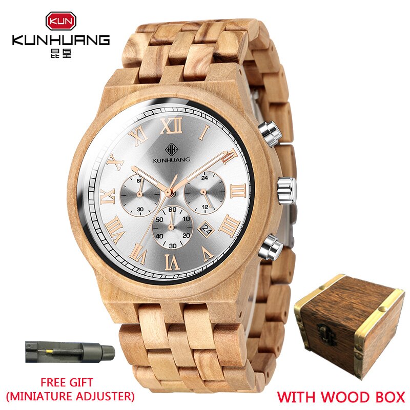 腕時計 メンズ 木製 40代 20代 Kunhuang おしゃれ 安い 防水｜mumumu-yh｜10