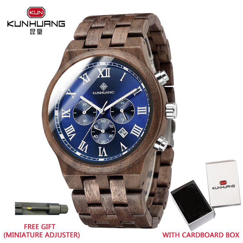 腕時計 メンズ 木製 40代 20代 Kunhuang おしゃれ 安い 防水｜mumumu-yh｜06