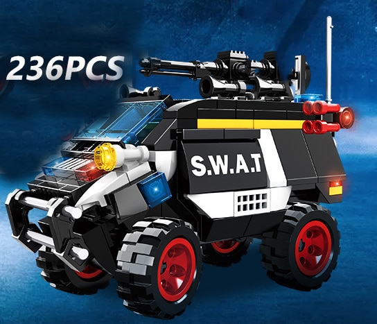 レゴ SWAT 警察 ヘリコプター トラック 乗り物  互換 箱無｜mumumu-yh｜02