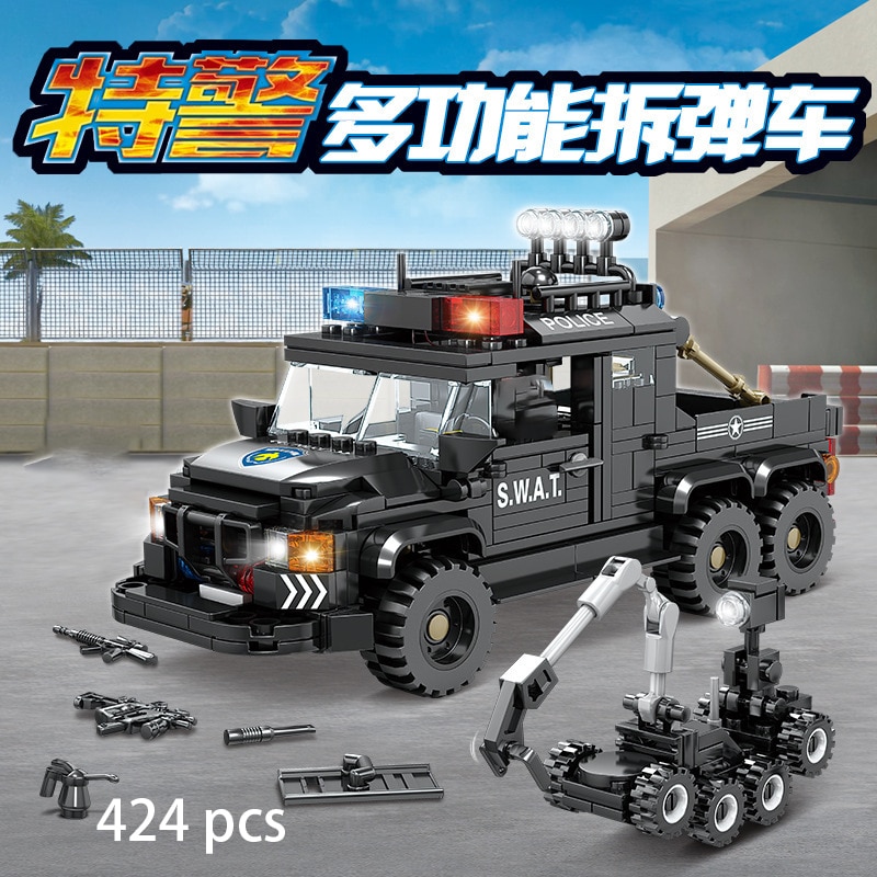 レゴ SWAT 警察 ヘリコプター トラック 乗り物  互換 箱無｜mumumu-yh｜06