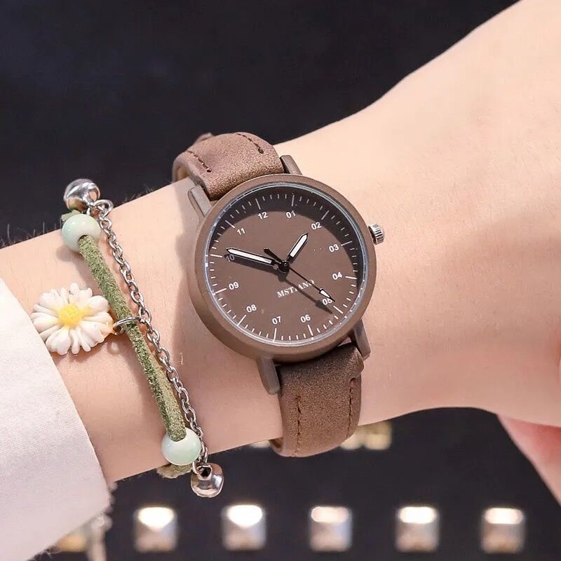 Yikaze-女性用合成皮革腕時計、女性用クォーツウォッチ、ラウンドダイヤル、レトロスタイル、女の子用腕時計｜mumumu-yh｜06