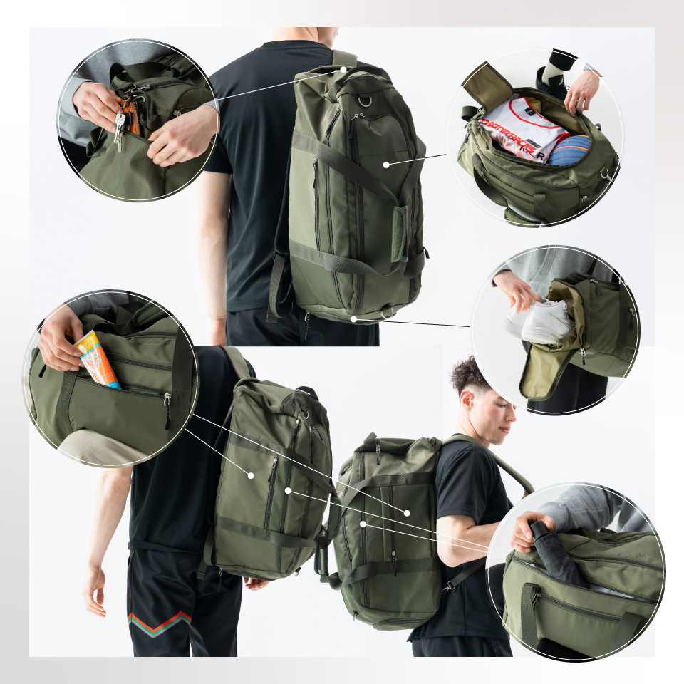 MURA（ムラ） ボストンバッグ リュック ショルダー メンズ 大容量 軽量