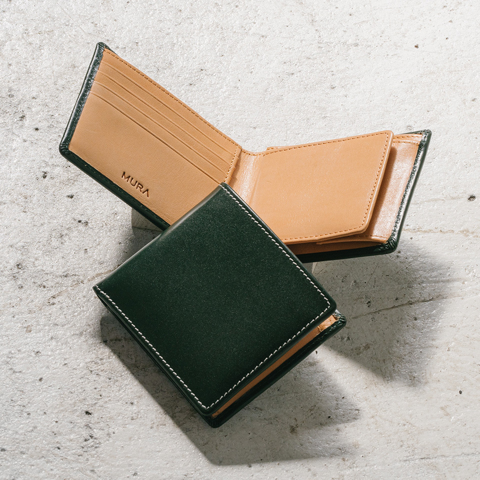 財布 メンズ 二つ折り 本革 薄い ブランド イタリアンレザー ボックス 