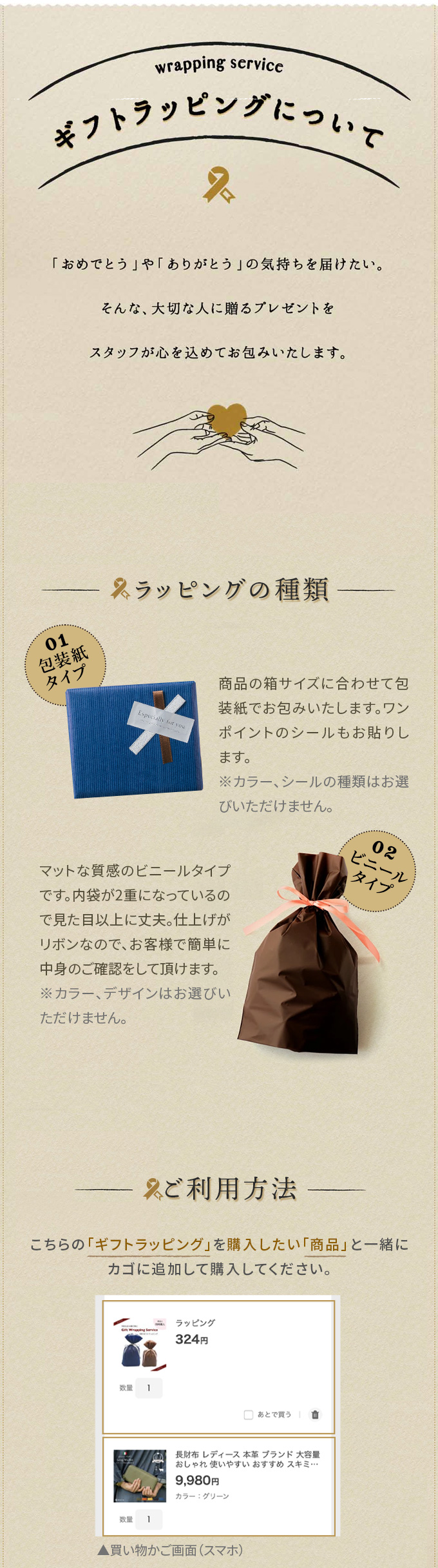 ラッピングについて
