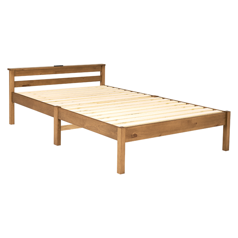 ベッド ベッドフレーム セミダブルベッド 収納 すのこ おしゃれ 木製 宮付き 組み立て簡単 組立 工具不要 すのこベッド｜muratakagu｜02